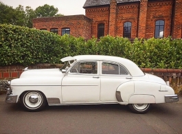 White Chevrolet for weddings in Guildford